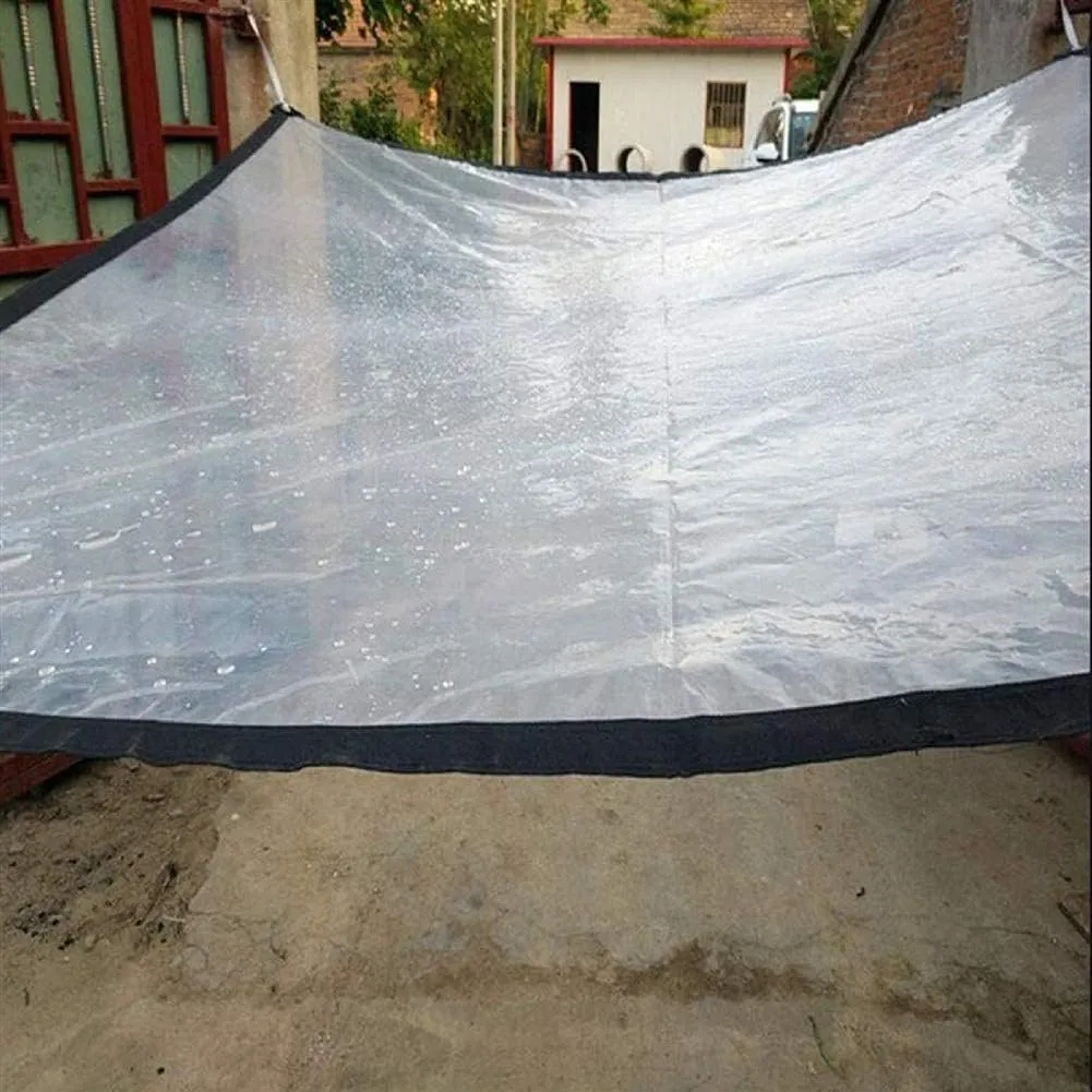 ZHANGQINGXIU Transparent Tarpaulins Waterproof Tarpaulin Rugged Universal 120gsm Car Boat Roof Rain Cover Camping Tent PVC Soft Film, 24 Sizes (Color : Clear, Size : 1x2m)