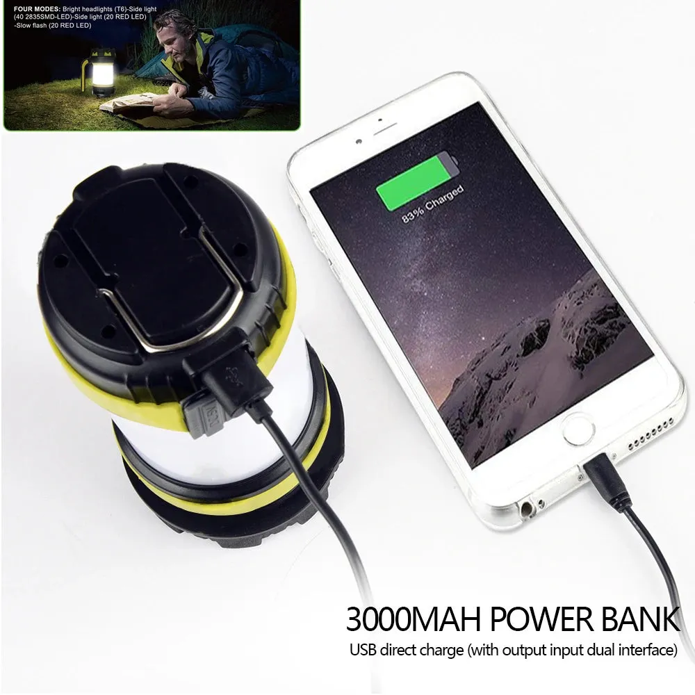 ZPAA Camp Lamp LED Camping Light USB Rechargeable Flashlight Spotlight Work Light Waterproof Searchlight Emergency Lantern