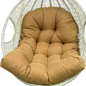 ZTGL Hanging Basket Seat Cushion, Thicken Hanging Egg Chair Cushion, Waterproof Basket Chair Cushion for Patio Garden, Outdoor Basket Egg Chair Seat Pads Back Cushion,Khaki