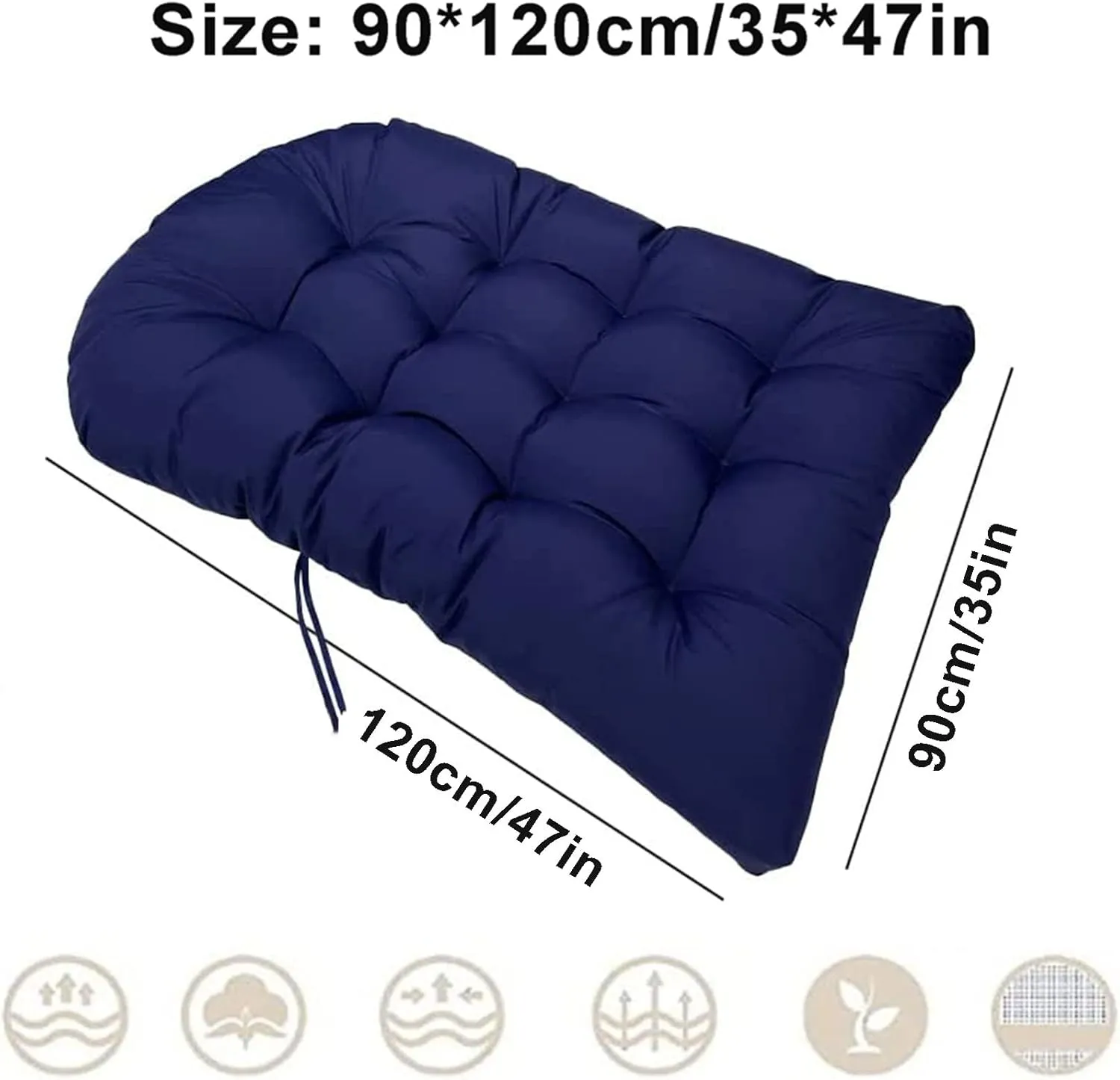 ZTGL Hanging Basket Seat Cushion, Thicken Hanging Egg Chair Cushion, Waterproof Basket Chair Cushion for Patio Garden, Outdoor Basket Egg Chair Seat Pads Back Cushion,Khaki