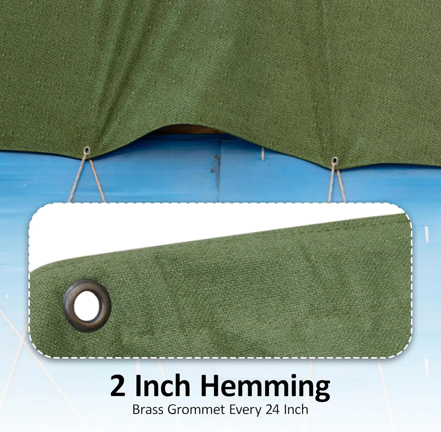 Zuperia Heavy Duty Canvas Tarp (8' x 10' ft - Pack of 2) with Rustproof Grommets, UV Resistant & Tear Resistant Multipurpose Tarpaulin Cover for Outdoor, Industrial & Commercial Use (Olive Green)