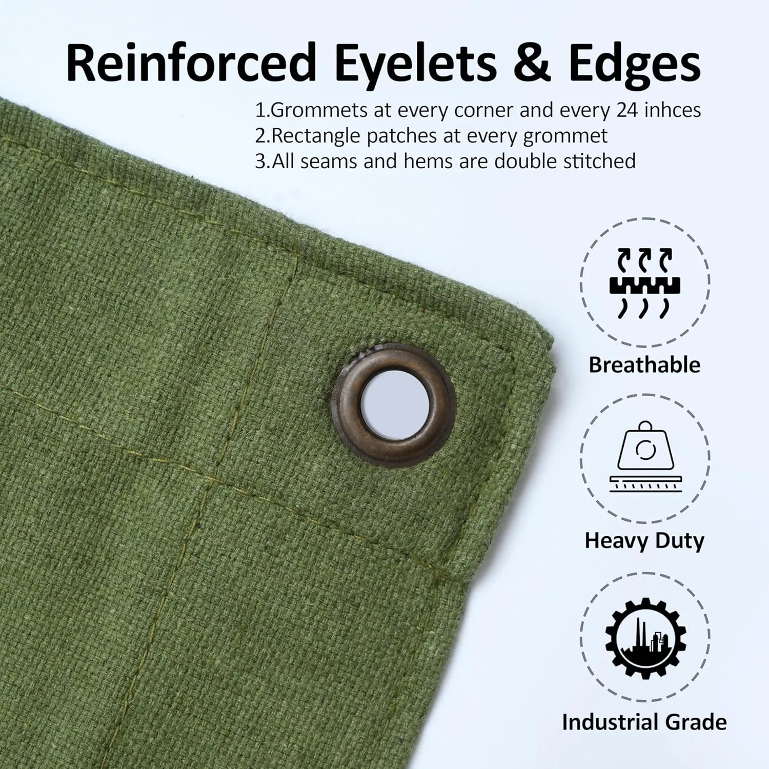 Zuperia Heavy Duty Canvas Tarp (8' x 10' ft - Pack of 2) with Rustproof Grommets, UV Resistant & Tear Resistant Multipurpose Tarpaulin Cover for Outdoor, Industrial & Commercial Use (Olive Green)