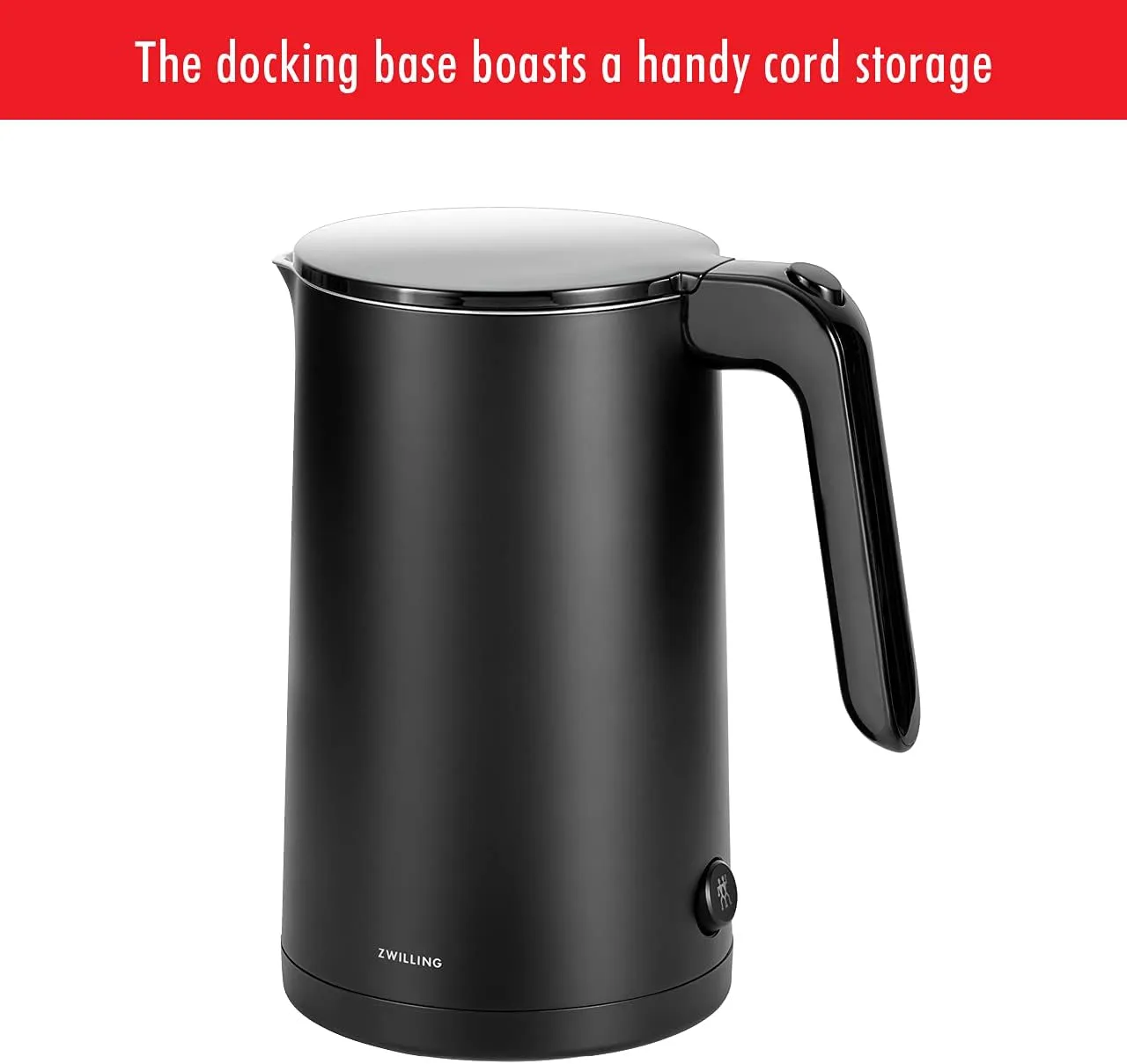 ZWILLING Enfinigy Cool Touch 1.5-Liter Electric Kettle, Cordless Tea Kettle & Hot Water, Black